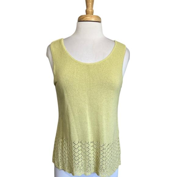 Vintage 2pc Open Lace Crochet Top & Tank Set Boho Cottagecore Country sz L - Picture 5 of 8